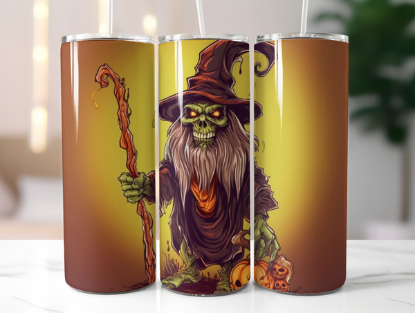 Halloween 20 oz Skinny Tumbler - Spooky Sublimated Design