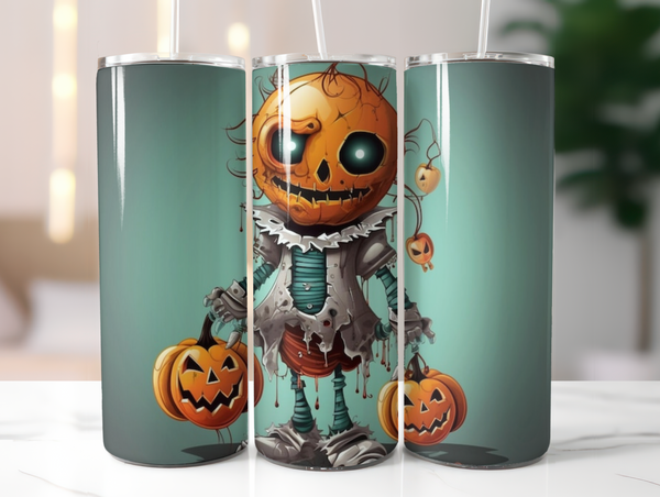 Halloween 20 oz Skinny Tumbler - Spooky Sublimated Design for Holiday Celebrations