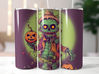 Halloween 20 oz Skinny Tumbler - Sublimated Design for Trick-or-Treat Fun