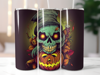 Halloween 20 oz Skinny Tumbler - Spooky Sublimated design for Trick-or-Treat Fun