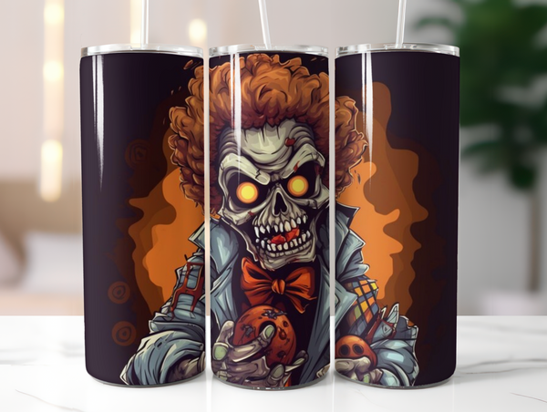 20 oz Halloween Skinny Tumbler  Sublimated Design - Perfect for Spooky Celebrations