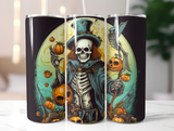 Halloween 20 oz Skinny Tumbler - Spooky Sublimated Design for Festive Enjoyment