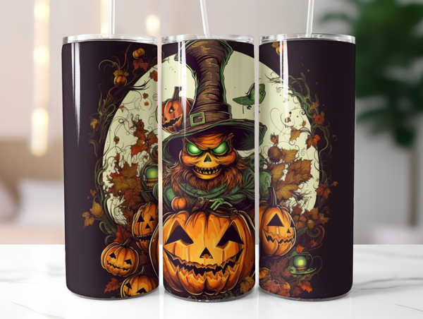 20 oz Halloween Skinny Tumbler - Sublimated Design for Festive Sips