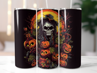 Halloween 20 oz Skinny Tumbler - Spooky Sublimation Design for Festive Drinks