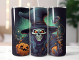 Halloween 20 oz Skinny Tumbler - Spooky Sublimation Design for Fall Celebrations