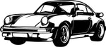 1975 Porsche 911 930 Turbo Classic Car Wall Decal Art Black Large