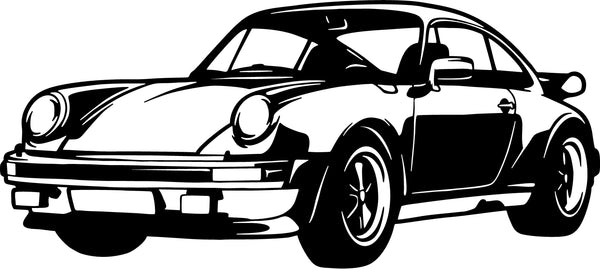 1975 Porsche 911 930 Turbo Classic Car Wall Decal Art Black Large