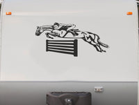 Equestrian Horseback Riding Horse Trailer Vinyl Decals Enclosed Trailer Stickers Graphics Mural 222