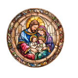 Ornate Nativity Window Cling SGC296 - ornate nativity printed stained glass Christmas window cling - Sticker Chef