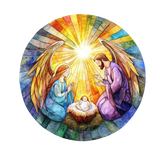 Starlight Nativity Window Cling SGC285 - starlight nativity printed stained glass Christmas window cling - Sticker Chef