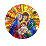 Radiant Nativity Window Cling SGC291 - radiant nativity printed stained glass Christmas window cling - Sticker Chef