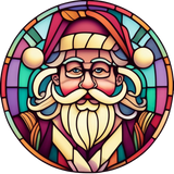 Rainbow Santa Window Cling SGC316 - rainbow santa printed stained glass Christmas window cling - Sticker Chef