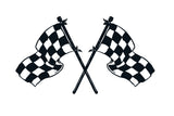 Checkered Flag Racing Decal - Classic Crossed Flags Vinyl | 4 Sizes