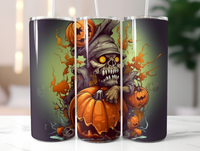 Halloween 20 oz Skinny Tumbler - Spooky Sublimated Design for Festive Drinks