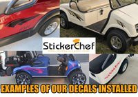 a collage of pictures showing different types of golf carts