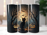 Halloween 20 oz Skinny Tumbler - Spooky Sublimation Design for Fall Festivities