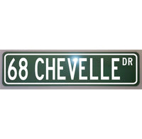 1968 Chevelle Metal Street Sign - 6x24 Vintage Decor for Bar Man Cave Garage  Home