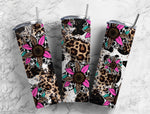 Leopard Pring Flowers 20 oz. Skinny Tumbler Sublimated BS21