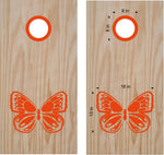 Butterfly Cornhole Board Decals with Rings - Elegant Butterfly Design for Outdoor Fun