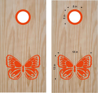 Butterfly Cornhole Board Decals with Rings - Elegant Butterfly Design for Outdoor Fun