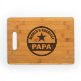 Worlds Greatest Papa Kitchen Chef Baker Engraved Cutting Board CB315