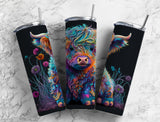 Highland Cow 20 oz Skinny Tumbler with Alcohol Ink Effect