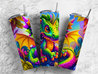 Cartoon Dragon 20 oz Skinny Tumbler - Fun Drinkware for Kids and Adults