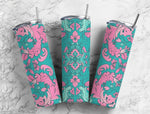 Blue And Pink Paisley 20 oz. Skinny Tumbler runA91