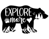 Explore More Bear Decal for RV Camper Door - Camping Adventure Sticker