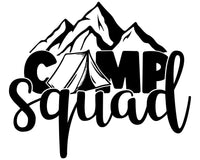 Camp Squad RV Door Decal - Fun Camping Sticker for Your Camper