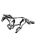 Bounding Horse Vinyl Decal EQH102 - a horse in full stride with its legs tucked mid-leap, die-cut vinyl for horse trailers, cars and trucks - Sticker Chef
