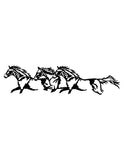 Three Running Horses Decal EQH103 - three horses running side by side in a wild herd, die-cut vinyl for horse trailers, cars and trucks - Sticker Chef