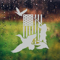 Duck Hunter Flag Flying Ducks DIY Etched Glass Vinyl Gun Cabinet DH3