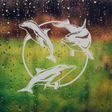 Dolphins Ocean Etched Glass Vinyl Window Film for Home Decor F002
