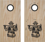 Axe Firefighter Decals for Cornhole Boards - Fireman Stickers FIRE03