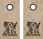 Eagle Flag Firefighter Decals for Cornhole Boards - Premium Fireman Stickers FIRE06