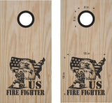 Eagle Flag Firefighter Decals for Cornhole Boards - Premium Fireman Stickers FIRE06