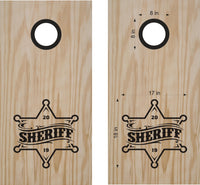 Sherrif Badge Decals for Cornhole Boards - Unique FIRE08 Stickers