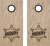 Sherrif Badge Decals for Cornhole Boards - Unique FIRE08 Stickers