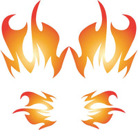 StickerChef Faded Flames Golf Cart Decal Set – 3-Piece Printed Vinyl FL01