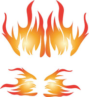 StickerChef Faded Flames Golf Cart Decals – 3-Piece Vinyl Wrap Set