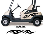 Tribal Wave Golf Cart Decals with Hood - High Gloss Vinyl Graphics 3-Piece Set
