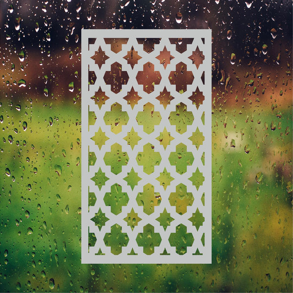 Quatrefoil Stars Etched Vinyl Decal for Shower Doors & Windows - 20" x 36" GP08