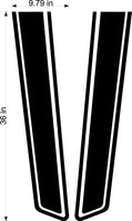 Outlined Stripe Car Decals Hood Decal Vinyl Sticker  Graphic