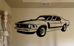 Large Black Wall Decal Art of 1970 Mustang Boss Car for Car Enthusiasts