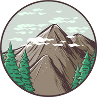 StickerChef Mountain Peak Decal for RV & Camper - 8" or 15" Sizes