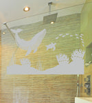 Etched Glass Whale Ocean Decals for Shower Doors  Windows - SC300