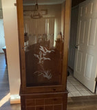 Buck in The Field Deer Etched Glass Vinyl Gun Cabinet GC03