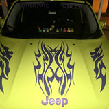 Hood Rip Through Flame Decal Set - Tribal Graphics for Cars & Trucks