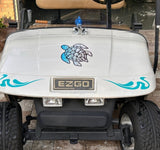 Distressed American Flag Golf Cart Hood Decals – Patriotic Vinyl Stripe Set 4" x 18"